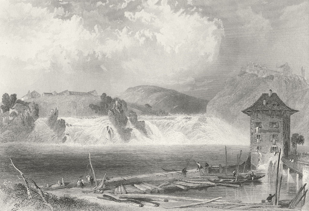 SWITZERLAND. Rhine falls, Schaffhausen. Germany  1875 old antique print